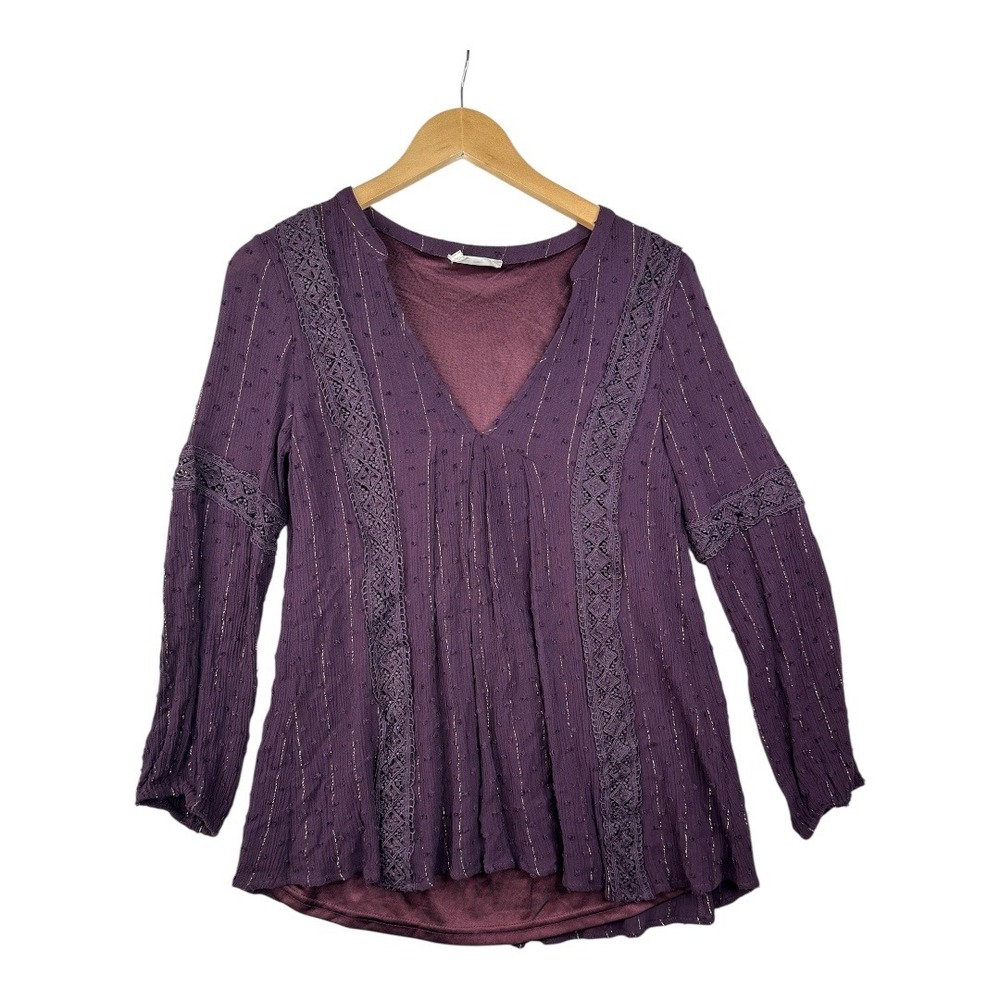 Altar'd State V-neck Long Sleeve‎ Blouse size Small Purple